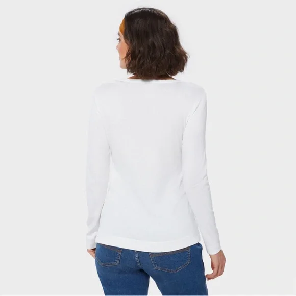 Duluth Trading Company Longtail Classic White Long Sleeve Crew Neck Shirt NWT - Picture 3 of 10